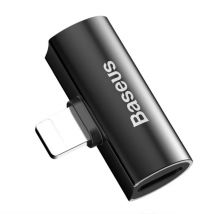 Baseus CAL46-01 T-Shape Dual Lightning Cable Audio Converter to Lightning Headset Plug + Lightning Charger Plug Noir