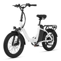 Bicicletta Elettrica C9 | Motore 250W | Batteria 48V 15.6Ah | Pnei da 20 PolliciT | Velocità Massima 25 km/h | Autonomia 100 km | Bianco - Nuovo
