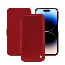 Funda de piel Apple iPhone 15 Pro - Solapa horizontal - Rojo - Piel lisa - Nuevo