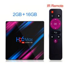 Riff H96 MAX RockChip RK3318 Quad-Core 64bit Cortex-A53 Konsole 4K Ultra HD Android TV Box avec télécommande Android 10 Smart TV 2 Go + 16 Go Noir