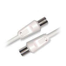 Cable coaxial macho/hembra de 9,52 mm +1 adaptador macho/macho 3 m Blanco - Nuevo