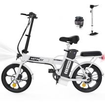 Vélo Électrique pliant - HITWAY BK5 - Pneu 16 pouces - Blanc