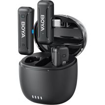 Sistema de micrófono de solapa inalámbrico Boya BY-WM3T2-U2 con 2 transmisores y alcance de 50 metros - Nuevo