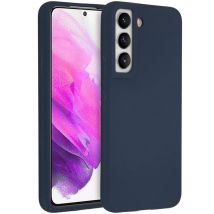 Accezz Coque Liquid Silicone pour Samsung Galaxy S22 - Bleu foncé