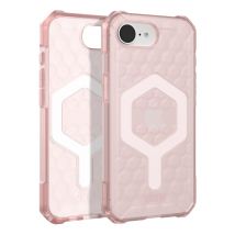 Coque pour iPhone 16e Nid d'abeille Translucide Essential Armor Rose clair