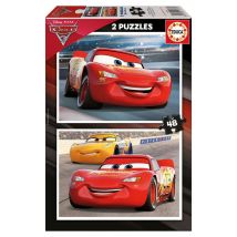 Conjunto de 2 puzzles de 48 piezas Cars 3 para niños - Nuevo