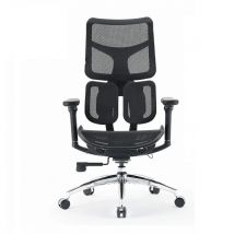 Silla ergonómica SIHOO Doro S100 - Doble soporte lumbar dinámico, reposabrazos 4D, respaldo ajustable 5x - Negro - Nuevo