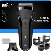 Rasoir électrique BRAUN Series 3 - Noir - Autonomie 30 minutes - Charge rapide 5 minutes