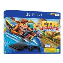 Pack Console Sony PS4 Slim 1 To Noir + Crash Team Racing Nitro Fueled + 2ème manette