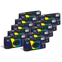 GT Photo GT27FL Realishot Flash - Paquete de 10 cámaras desechables de 35 mm con flash, 27 exposiciones, ideal para eventos, viajes y recuerdos, 
