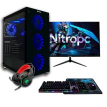 PC Gamer complet Nitropc Pack Gold v2 - AMD Ryzen 5 5600X, RX 6600 8GB, RAM 16GB, M.2 1TB, Win11, WiFi - Écran 24 FullHD et accessoires