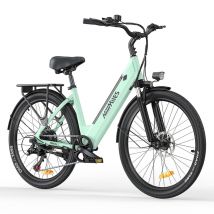 Vélo de randonnée électrique HillMiles MileCity 250 W 26 pouces 36 V 13 Ah avec capteur de couple-Vert