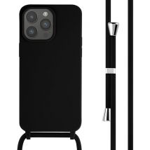 imoshion Coque en silicone avec cordon pour Apple iPhone 15 Pro Max - Noir