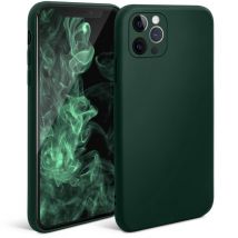 Moozy Minimalist Series Coque en silicone pour iPhone 11 Pro, vert nuit – Finition mate fine et souple en TPU