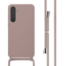 imoshion Coque en silicone avec cordon pour Samsung Galaxy A35 - Sand Pink