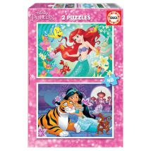 Puzzle Disney 2 x 48 piezas - Aventura con la Princesa Ariel y la Princesa Jasmin - Nuevo