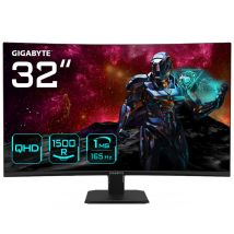 GIGABYTE GS32QC monitor gaming curvo da 31,5 QHD - 2560 x 1440, 165Hz, 1ms, 300 cd/m², FreeSync Premium, HDR ready, HDMI 2.0, DisplayPort 1.4 - Nuovo