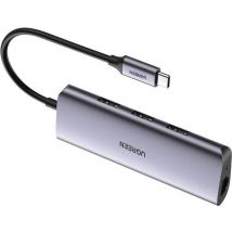 Ugreen 60718 - USB 3.2 Gen 1 (3.1 Gen 1) Tipo -C - RJ -45 - USB 3.2 Gen 1 (3.1 Gen 1) Tipo -A - Gigabit Ethernet - 1000 Mbit/S - USB - 101 mm (60718)