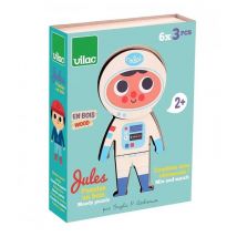 Puzzle de madera Jules: vístele con 6 creativos atuendos - Nuevo