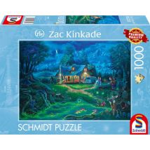 Puzzle 1000 piezas Schmidt Spiele Zac Kinkade - Casa encantada, ilustración fantasía neón azul/verde - Nuevo