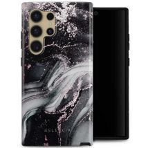 Selencia Coque arrière Vivid pour Samsung Galaxy S24 Ultra - Chic Marble Black
