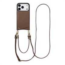 Selencia Coque de télephone Nova avec cordon et porte-cartes pour Apple iPhone 17 Pro - Mocha Brown