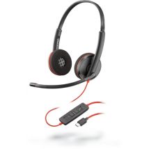 Poly Blackwire 3220 Auriculares Alámbrico Diadema Oficina/Centro de llamadas USB Tipo C Negro, Rojo - Nuevo