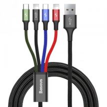 Cavo 4-in-1 da USB-C/2 Lightning/Micro-USB a USB-A a ricarica rapida 3,5A 1,2m - Nuovo