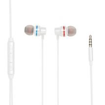 WE auriculares con micrófono 1,2m - jack 3,5mm, caja de control integrada en el cable, BLANCO - Nuevo