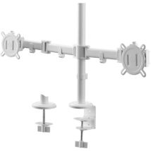 Support moniteur double bras ONE FOR ALL DM2220 13–32 VESA 100 8 kg/écran Hauteur réglable Blanc