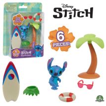 Estuche Disney Stitch con figurita, tabla de surf y palmera - Nuevo