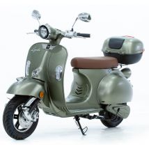 Retro50 - Scooter électrique 50cc - moteur 2900 W - 2 batteries 72V 27Ah, vert argent