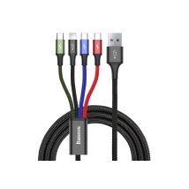 Baseus CA1T4-B01 cable de teléfono móvil Negro 1,2 m USB A Lightning + micro-USB B + USB C - Nuevo