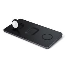 Station de Charge Sans Fil Qi Trio avec LED et Détection des Objets Étrangers Noir