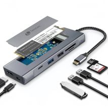 Docking USB Tipo-C Leotec LEDS07- Ranura SSD M.2- 2xUSB- 1xUSB Tipo-C- 1xHDMI 4K- 1xLector Tarjetas SD y MicroSD- 1xUSB Tipo-C P - Nuovo
