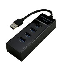 MCL USB3-M104B/N hub & concentrateur USB 3.2 Gen 1 (3.1 Gen 1) Type-A 5000 Mbit/s Noir