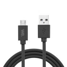 WE USB to Micro USB Silicone Cable, 2 Meters, USB 2.0, Charge and Data Transfer up to 480 Mbps - Black - Nuevo