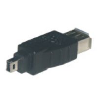 MCL Adapteur Firewire type 6 / 4 Firewire 6 female Firewire 4 male Noir