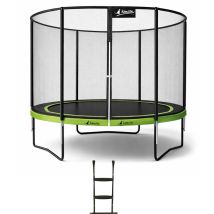 KANGUI Trampoline de jardin rond 305 cm + filet de sécurité + échelle - PUNCHI Vert 300