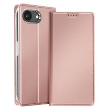Étui pour iPhone 16e Effet Satiné Porte-Carte Support Vidéo Rose champagne