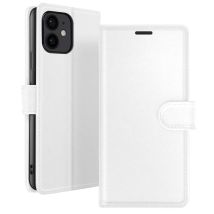 Zanaé Funda tipo cartera para iPhone 12 mini con función de soporte y lengüeta magnética Blanco - Nuevo
