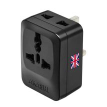 Adaptateur de Voyage Prise Type G UK HK Singapour 3 sorties Noir