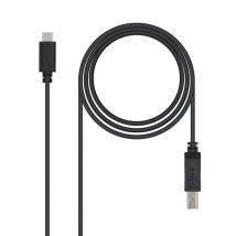 Nanocable USB 2.0, 1m câble USB USB C USB B Noir