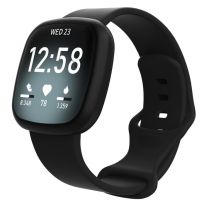 Bracelet de montre pour Fitbit Versa4/Fitbit Versa3/Fitbit Sense/Fitbit Sense2 Black S