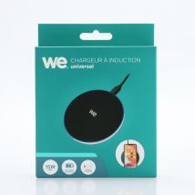 Cargador universal por inducción de 15 W - Negro - Indicador luminoso de carga - Inalámbrico - Nuevo