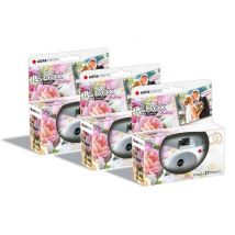 AGFA PHOTO PACK 3 x 601025 - LeBox Cámara desechable para bodas, 27 fotos, objetivo óptico de 31 mm - Gris - Nuevo
