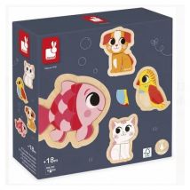 Puzzles de madera evolutivos para mascotas - 4 piezas - Nuevo