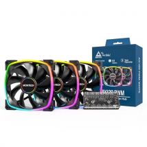 Montech Modèle du produit : Lot de 3 Ventilateurs de boitier AX120 RGB - 12cm (Noir)