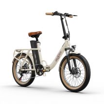 Vélo électrique ONESPORT OT16 Pneus 20 Moteur 250W Batterie 48V 17Ah-Blanc