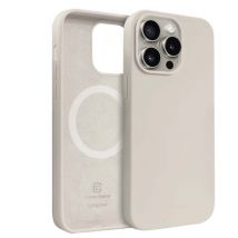 Crong Funda para Apple iPhone 15 Pro Max MagSafe de silicona suave a prueba de golpes Beige - Nuevo